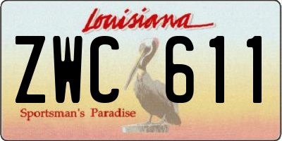 LA license plate ZWC611