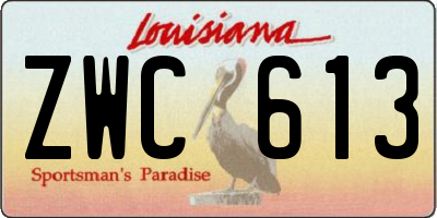 LA license plate ZWC613