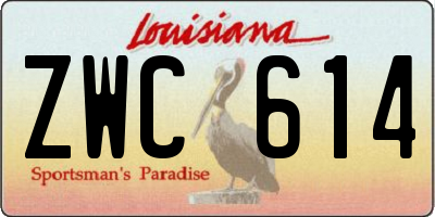LA license plate ZWC614