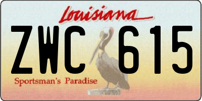 LA license plate ZWC615