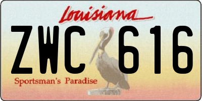 LA license plate ZWC616