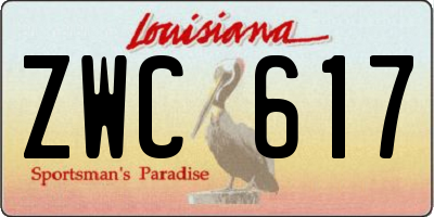LA license plate ZWC617