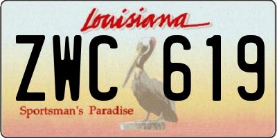 LA license plate ZWC619