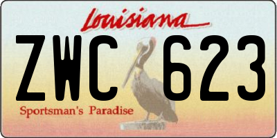 LA license plate ZWC623