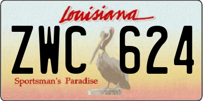 LA license plate ZWC624