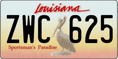 LA license plate ZWC625