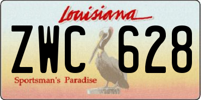 LA license plate ZWC628