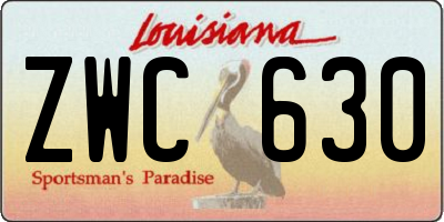 LA license plate ZWC630