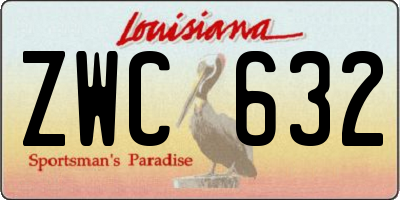 LA license plate ZWC632