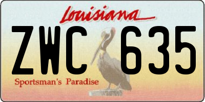 LA license plate ZWC635