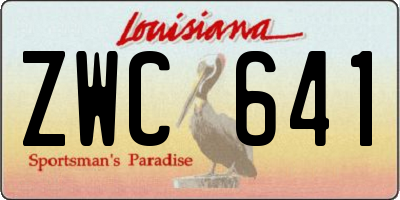 LA license plate ZWC641