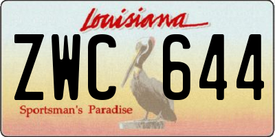LA license plate ZWC644