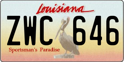 LA license plate ZWC646