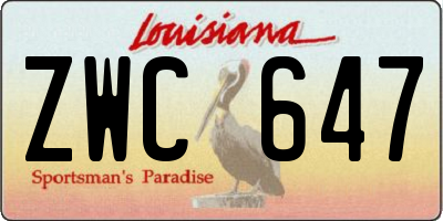 LA license plate ZWC647