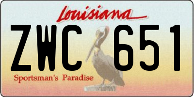 LA license plate ZWC651