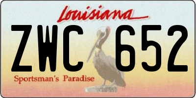 LA license plate ZWC652
