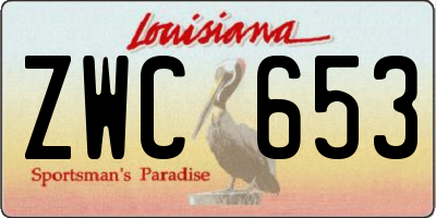 LA license plate ZWC653