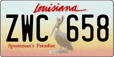 LA license plate ZWC658