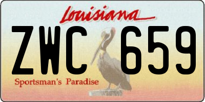 LA license plate ZWC659