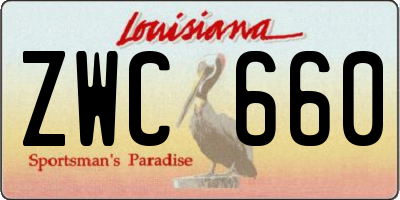 LA license plate ZWC660
