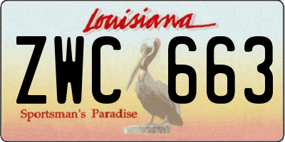 LA license plate ZWC663