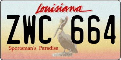 LA license plate ZWC664