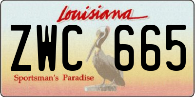 LA license plate ZWC665