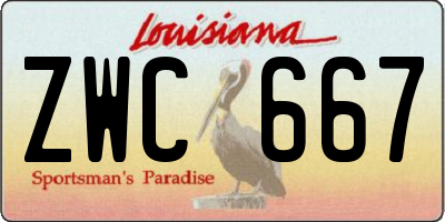 LA license plate ZWC667