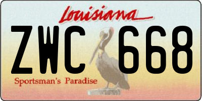 LA license plate ZWC668