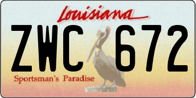 LA license plate ZWC672