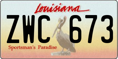 LA license plate ZWC673