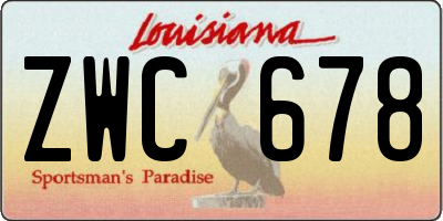 LA license plate ZWC678