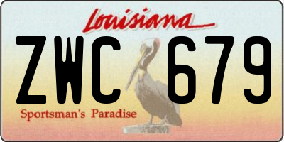 LA license plate ZWC679