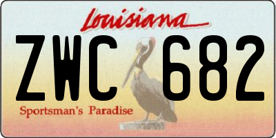 LA license plate ZWC682