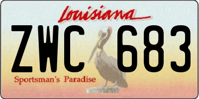 LA license plate ZWC683