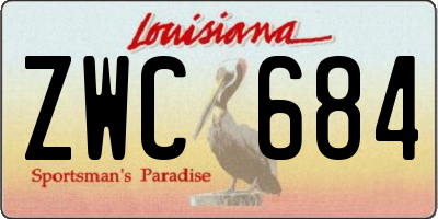 LA license plate ZWC684