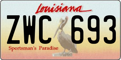 LA license plate ZWC693