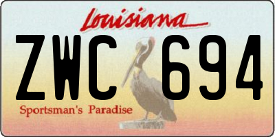 LA license plate ZWC694