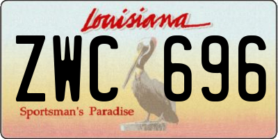 LA license plate ZWC696