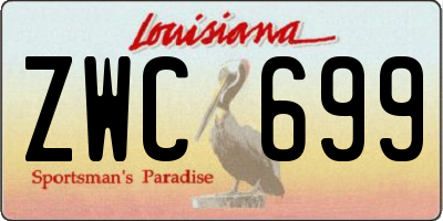 LA license plate ZWC699