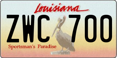 LA license plate ZWC700