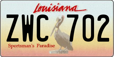 LA license plate ZWC702