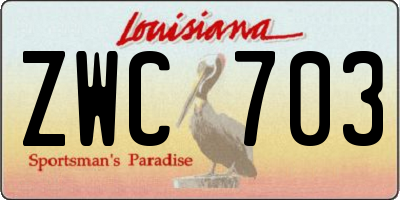 LA license plate ZWC703