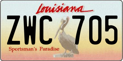LA license plate ZWC705