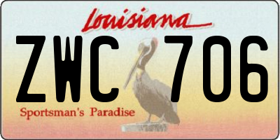 LA license plate ZWC706