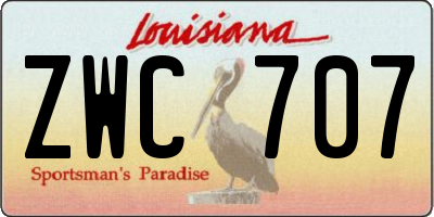 LA license plate ZWC707