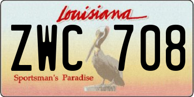LA license plate ZWC708
