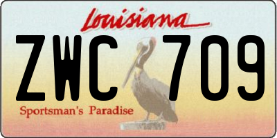 LA license plate ZWC709