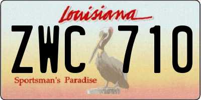 LA license plate ZWC710