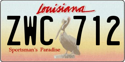 LA license plate ZWC712